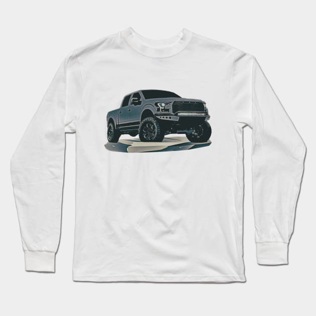 Lifted 4x4 Ford pickup Long Sleeve T-Shirt by mfz